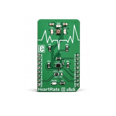 MIKROE-3218 Heart Rate 8 Click  BH1792GLC Heart Rate Sensor mikroBUS Click Platform Evaluation Expansion Board