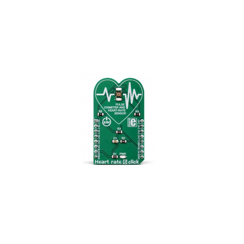 MIKROE-3215 Heart rate 6 click 	 BH1790 Heart Rate Sensor mikroBUS Click Platform Evaluation Expansion Board