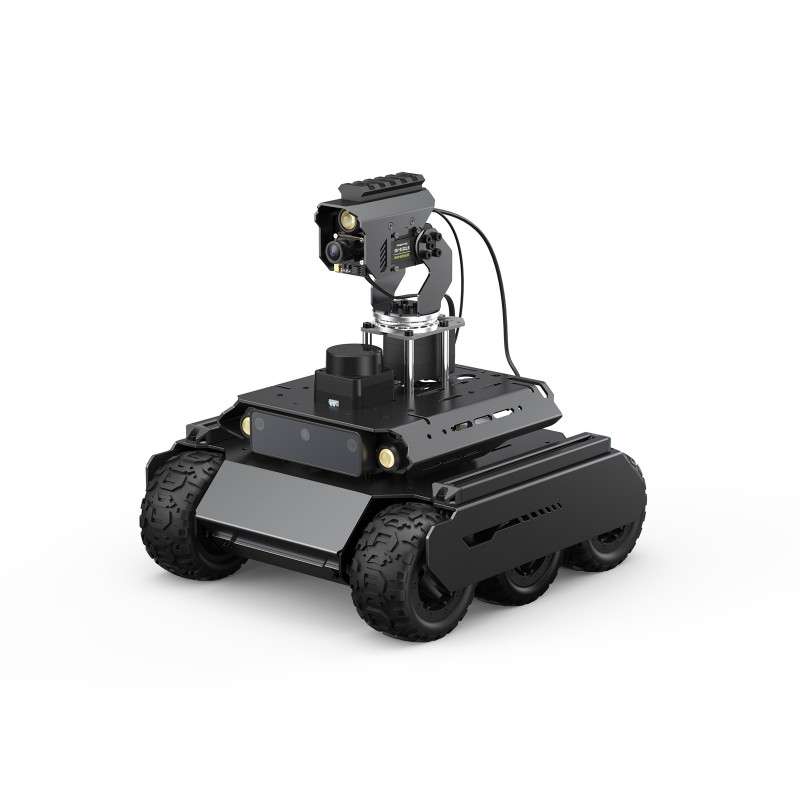 UGV Rover ROS 2 Open-source 6 Wheels 4WD AI Robot, Dual controllers, metal Body, Raspberry Pi 5 (WS-28851)