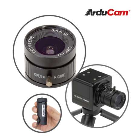 Arducam High Quality Complete USB Camera Bundle, 12MP 1/2.3 Inch 477P Camera Module 6mm CS-Mount Lens, Metal