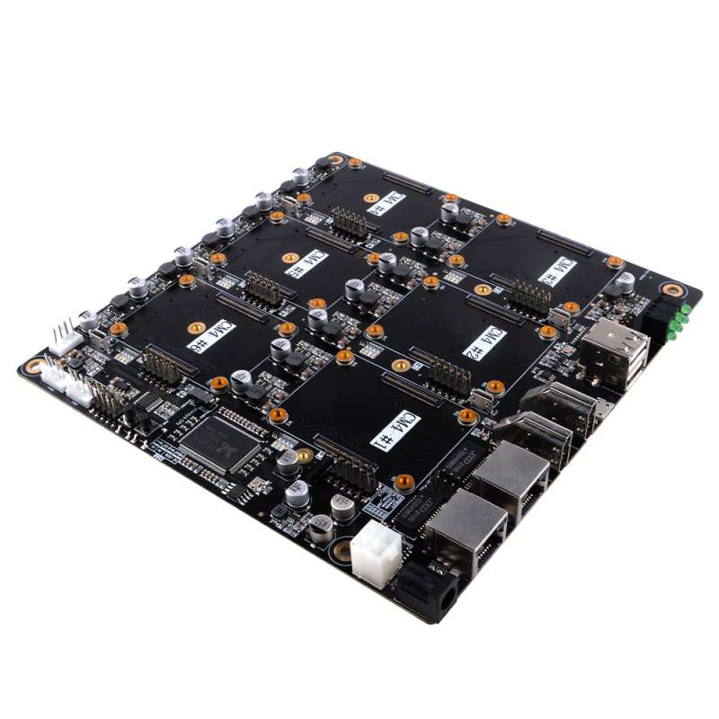 DeskPi Super6C Raspberry Pi CM4 Cluster Mini-ITX board 6 RPI CM4 supported, US Power Supply Included