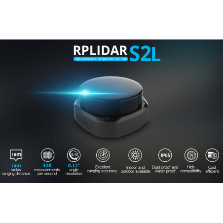 RPLiDAR S2L - ToF LiDAR 360° Laser Range Scanner (18m, 5V, UART, IP65)