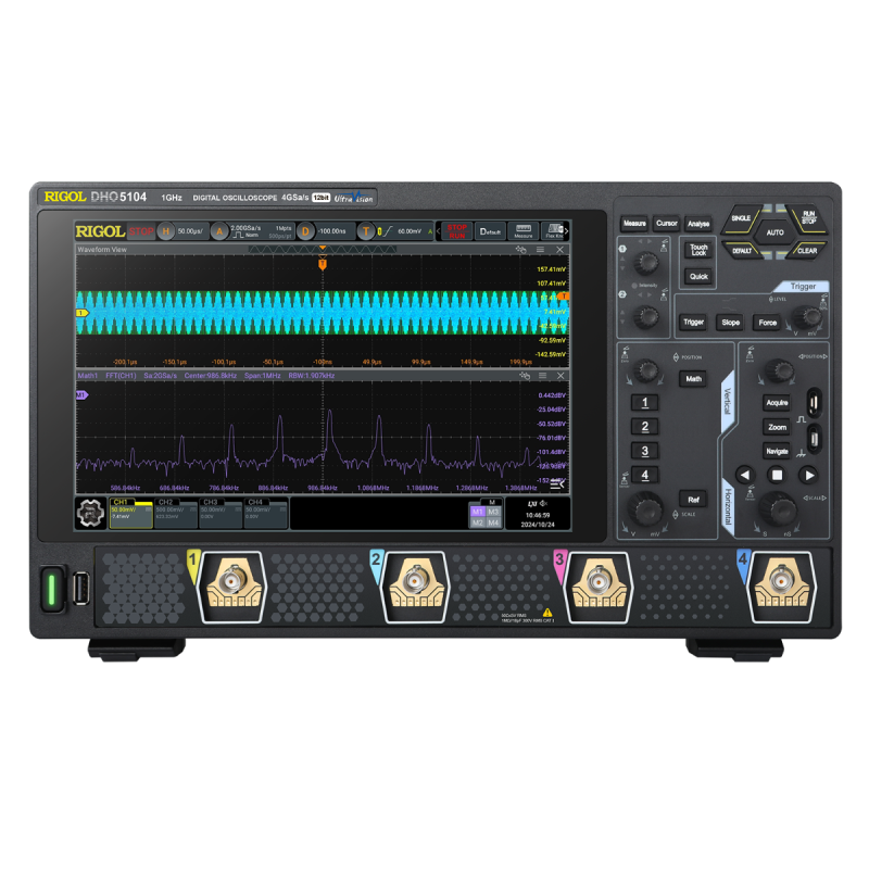 Osciloskop DHO5104 4x1GHz, 1EXT Channel, Real-Time Sample Rate 4GSa/S, 12-Bit, 10.1'' 1280x800 Touch