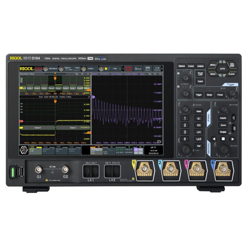 Osciloskop MHO5104 4x1GHz, 4GSa/S, 12-Bit, 4 Analógové Kanály A 16 Digitálnych Kanálov