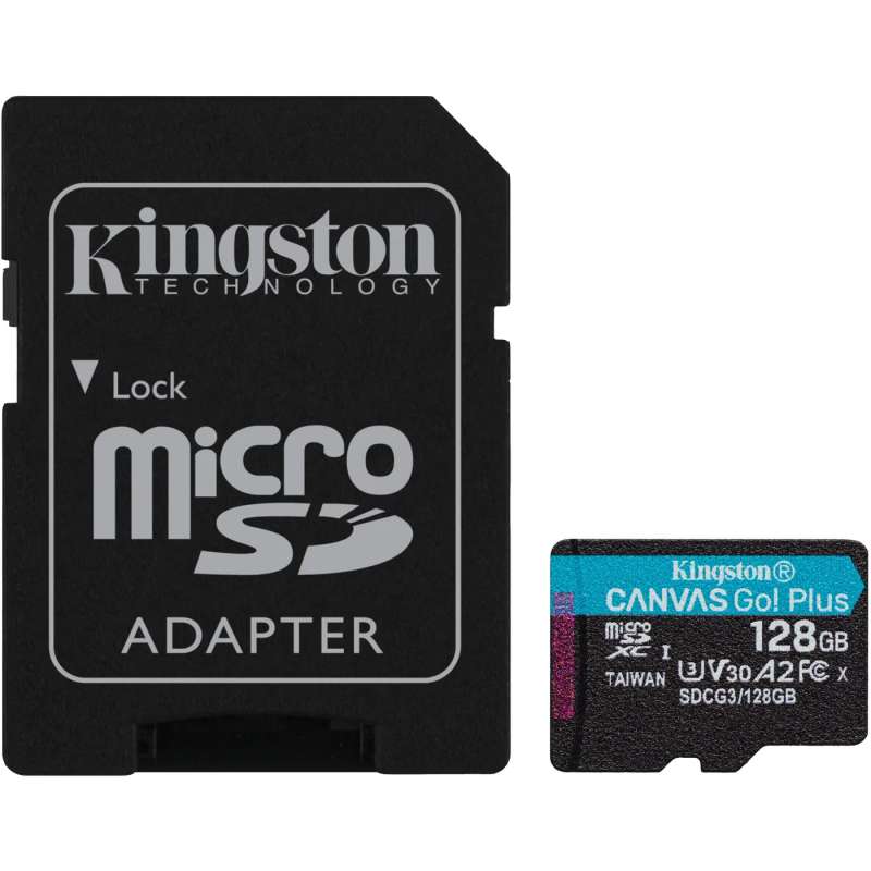 KINGSTON Canvas GO! Plus Micro SDXC 128GB Class 10, UHS-I, U3, V30, A2 (SDCG3/128GB)