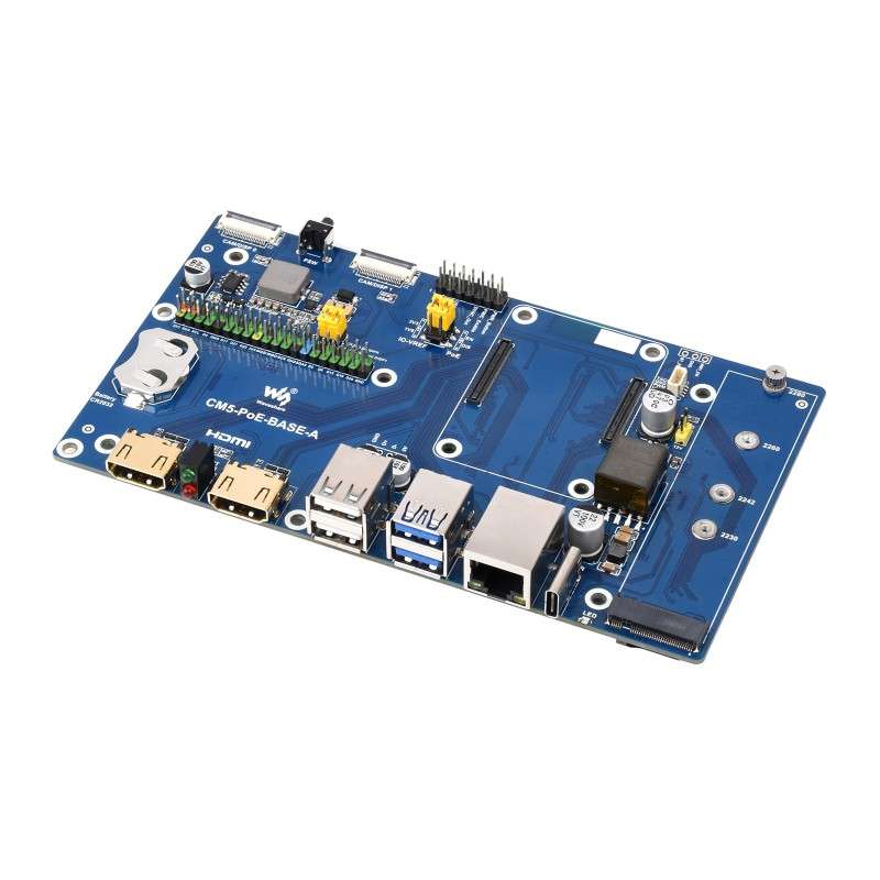 Raspberry Pi Compute Module 5 IO Board With PoE Feature, For All Variants Of CM5 (WS-29488)