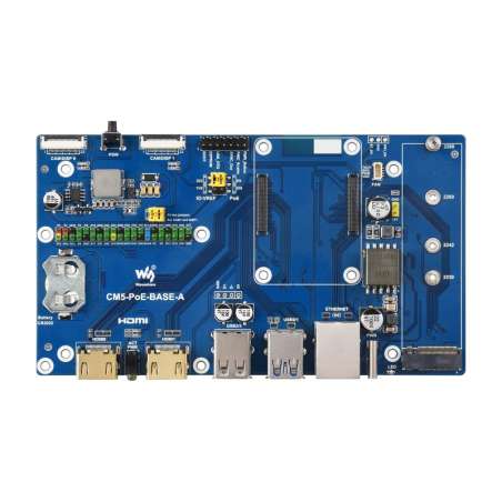 Raspberry Pi Compute Module 5 IO Board With PoE Feature, For All Variants Of CM5 (WS-29488)