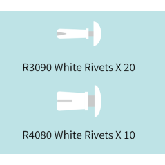 Plastové nity  -  R3090 White Rivets 20pcs + R4080 White Rivets 10pcs (EF40803090)