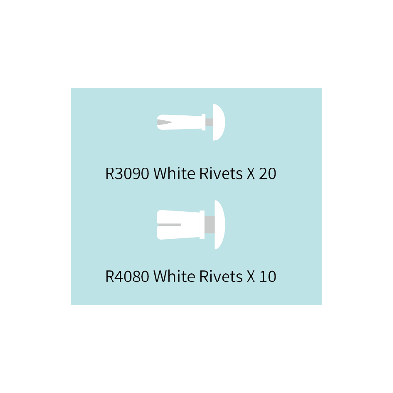 R3090 White Rivets 20pcs + R4080 White Rivets 10pcs (EF40803090)