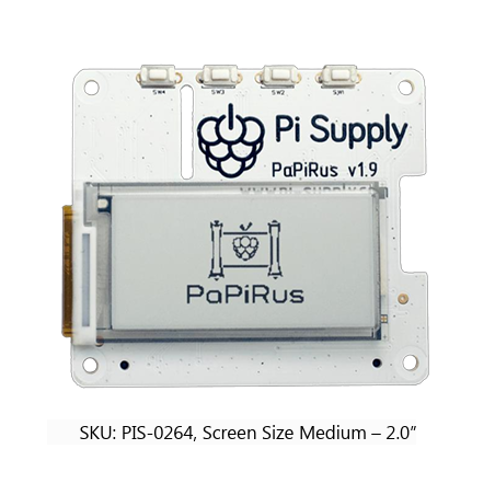 2" PaPiRus ePaper/eInk Screen HAT   (PIS-0264) PaPiRus ePaper / eInk Screen HAT for Raspberry Pi