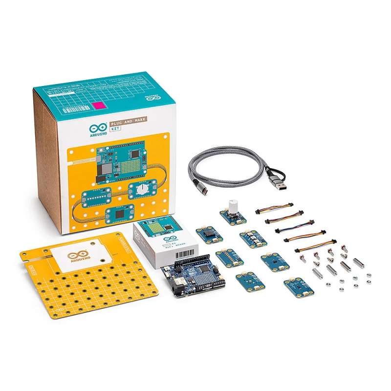 Arduino Plug and Make Kit - set of Arduino Uno R4 WiFi and 7 Qwiic modules (AKX00069)