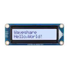 LCD1602 I2C GRAY Module 32 Characters LCD, 3.3V/5V, Backlight Adjustable (WS-30495)