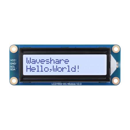 LCD1602 I2C GRAY Module 32 Characters LCD, 3.3V/5V, Backlight Adjustable (WS-30495)