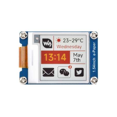 1.54inch e-Paper display (G), e-ink display, 200x200, Red/Yellow/Black/White, SPI Interface (WS-30475) with driver board