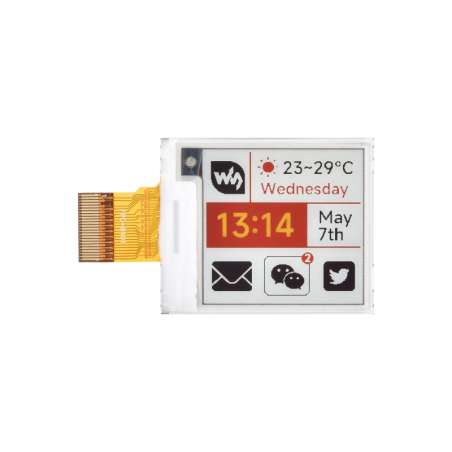 1.54inch e-Paper display (G), e-ink display, 200x200, Red/Yellow/Black/White, SPI Interface (WS-30441) raw display only