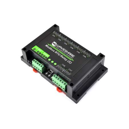 Modbus RTU 8-ch Latching Relay Module (C) RS485 Multi Isolation Protection Circuits, Rail-mounted Case (WS-30460)