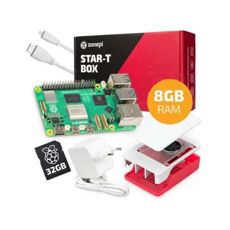 Oficiálna sada s Raspberry Pi 5/8GB + Oficiálna krabička  + Oficiálna 32GB microSD + Oficiálny zdroj + HDMI kábel