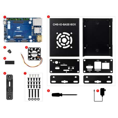 Mini Base Board (A) / Mini-Computer designed for Raspberry Pi Compute Module 5 - NOT Included  (WS-31231)