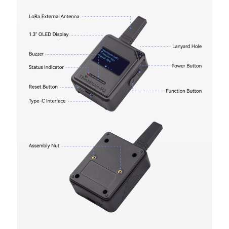 ThinkNode M2 Meshtastic (LoRa) Signal Transceiver Powered By ESP32-S3 with 1.3” OLED Display-With Case