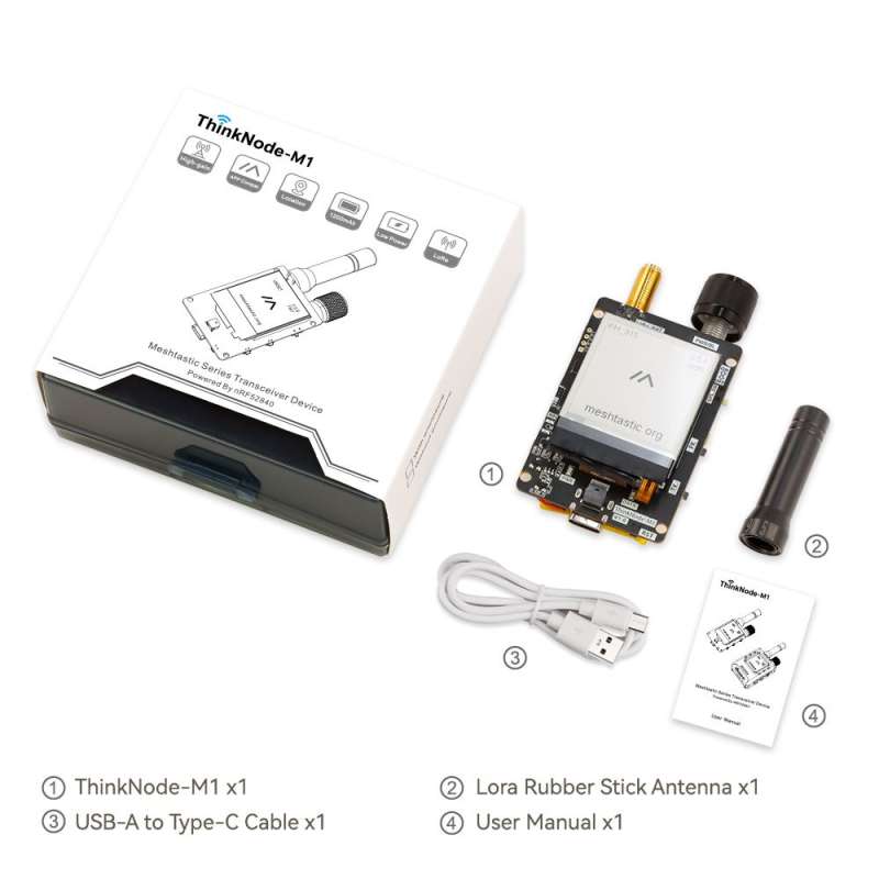 ThinkNode M1 LoRa Meshtastic Transceiver | With 1.54" EPD Screen|GPS function nRF52840-868MHz - Without Case ThinkNode M1 LoRa Meshtastic Transceiver | With 1.54" EPD Screen|GPS function nRF52840-868MHz - Without Case