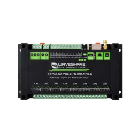 Industrial 8-Channel ESP32-S3 WiFi Relay Module, Isolated CAN, Xtensa 32-bit LX7 (WS-31284)
