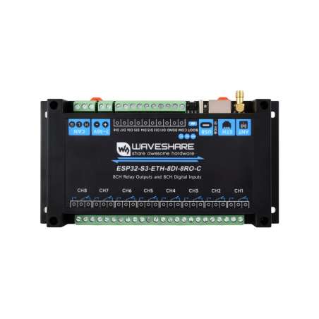 Industrial 8-Channel ESP32-S3 WiFi Relay Module, Isolated CAN, Xtensa 32-bit LX7 (WS-31282)
