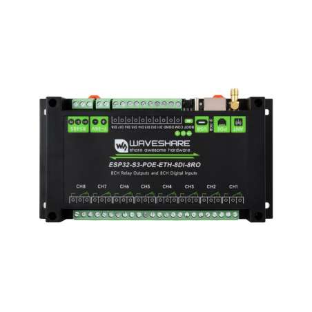 Industrial 8-Channel ESP32-S3 WiFi Relay Module, Isolated RS485 ,Xtensa 32-bit LX7 (WS-30838)