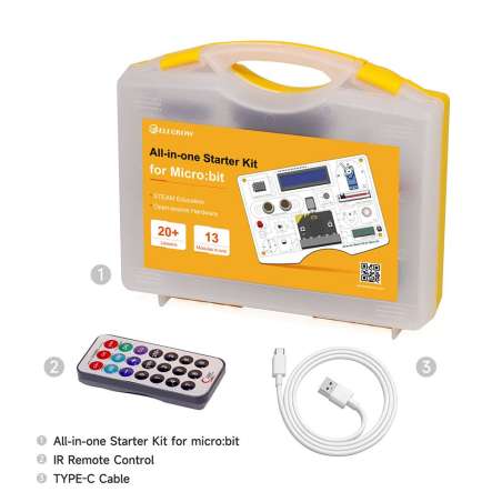 All-in-one Starter Kit for Micro:bit with Common Board design: 13 Modules and 21 Lessons (ER-SEM00006D)