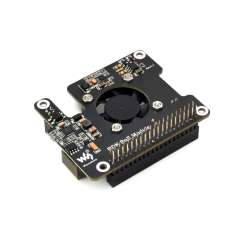 Power Over Ethernet Expansion Board For RDK X5, Onboard Cooling Fan, Metal Heatsink, 802.3af/at (WS-29927)