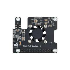 Power Over Ethernet Expansion Board For RDK X5, Onboard Cooling Fan, Metal Heatsink, 802.3af/at (WS-29927)