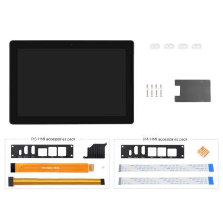 Industrial HMI All-in-one Touch Display for Raspberry Pi, 10.1inch, Dual 4K HDMI Aluminum Case (WS-31551)