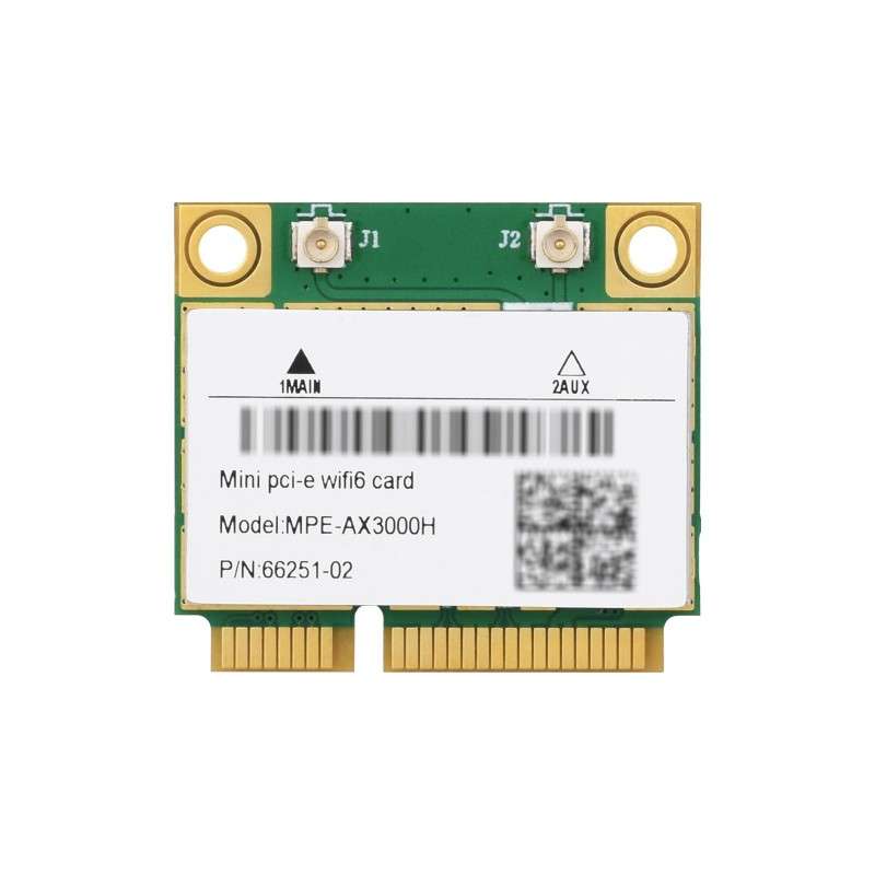 Wireless MINIPCIE AX200 NIC, Gigabit Dual-Band Wi-Fi 6, 802.11AX Standard, Bluetooth 5.2 (WS-31592) Wireless MINIPCIE AX200 NIC, Gigabit Dual-Band Wi-Fi 6, 802.11AX Standard, Bluetooth 5.2 (WS-31592)