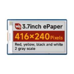 3.7inch E-Paper Display (G), E-Ink Display, 416×240, Red/Yellow/Black/White, SPI, Raspberry Pi 40PIN GPIO header (WS-31061)