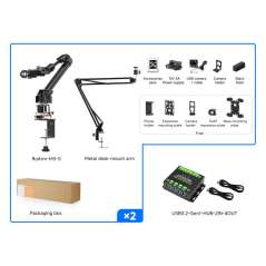 5 + 1 DOF High-Torque Servo Dual Robotic Arm AI Kit,  Hugging Face LeRobot ESP32, 2-DOF Wireless (WS-31728)