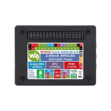 RP2350 2.41inch AMOLED Touch Display Dev.Board, 450×600 QSPI Accelerometer,Gyroscope (WS-31822)