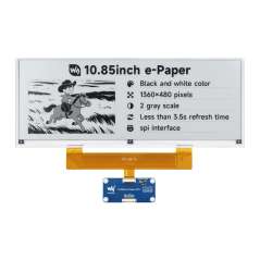 10.85inch e-Paper display, e-ink display, 1360 × 480, Black / White, SPI Interface (WS-29790)