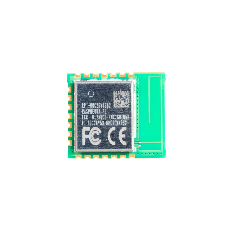 Raspberry Pi Radio Module RMC20452T (SC1169) Onboard 2.4GHz Antenna, Castellated Edge Pads Design Raspberry Pi Radio Module RMC20452T (SC1169) Onboard 2.4GHz Antenna, Castellated Edge Pads Design