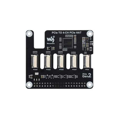 4-Ch PCIe FFC Adapter Board for Raspberry Pi 5, Expands PCIe To 4-Ch PCIe FFC,Stacking Multiple PCIe HATs (WS-31527)