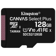 KINGSTON Canvas SELECT Plus Micro SDXC 128GB Class 10 UHS-I s adaptérom (SDCS2/128GB)