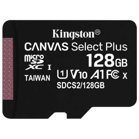 KINGSTON Canvas SELECT Plus Micro SDXC 128GB Class 10 UHS-I s adaptérom (SDCS2/128GB)