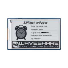 3.97inch E-Paper Display, E-Ink Display, 800×480, Black/White, 4 Grey,SPI, Raspberry Pi GPIO (WS-31063)