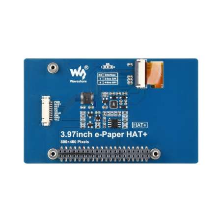 3.97inch E-Paper Display, E-Ink Display, 800×480, Black/White, 4 Grey,SPI, Raspberry Pi GPIO (WS-31063)