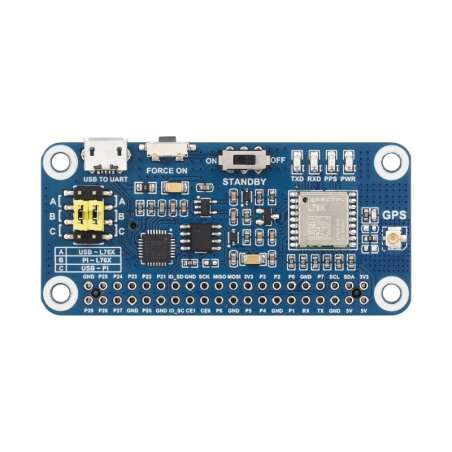 L76K GPS HAT For Raspberry Pi, GPS / BeiDou (BDS) / GLONASS / QZSS Support (WS-31932)