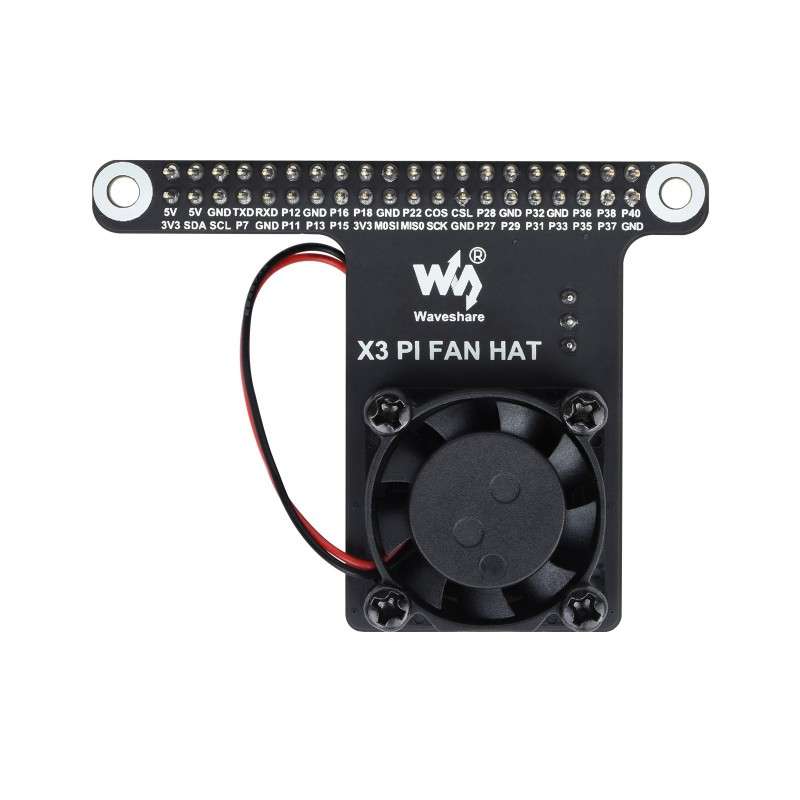 Cooling Fan Expansion Board For RDK X3 Development Board, With 40PIN GPIO Adapter Header (WS-23261) Cooling Fan Expansion Board For RDK X3 Development Board, With 40PIN GPIO Adapter Header (WS-23261)