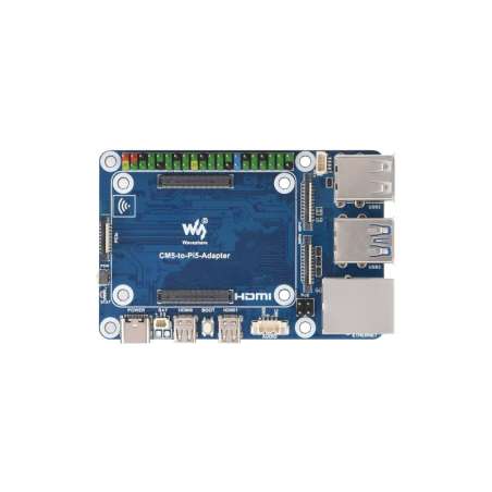 CM5 To Pi 5 Adapter Board For Raspberry Pi 5, Solution for Raspberry Pi 5, Audio Header, Connecting To Microphone (WS-32049)