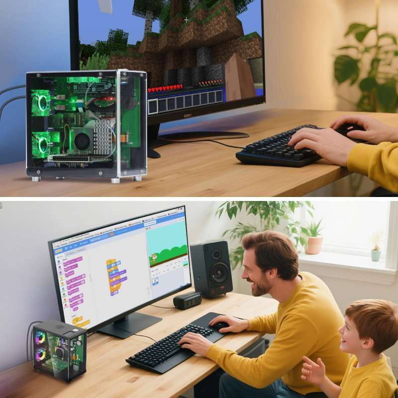 Mini PC Case With 1.3” OLED Screen For Raspberry Pi 5 (MOA09001D RPI)