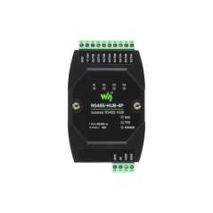 Industrial-grade Isolated 4-Ch RS485 Hub, Rail-mount, Expands 4-ch RS485 Sub Ports Via 1-ch RS485 Master (WS-32247)