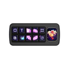 Waveshare MK10 Multi-Functional AI Voice Control Panel, 10× 0.85inch LCD Keys, Secondary Screen (WS-32329)