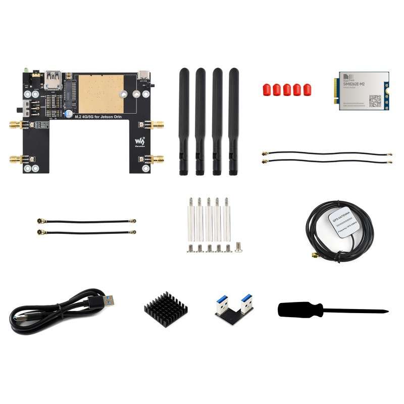 5G/4G/3G Module Designed For Jetson Orin, Supports 5G NSA,SA Networking, GNSS SIM8262E-M2 5G Module (WS-32255) 5G/4G/3G Module Designed For Jetson Orin, Supports 5G NSA,SA Networking, GNSS SIM8262E-M2 5G Module (WS-32255)
