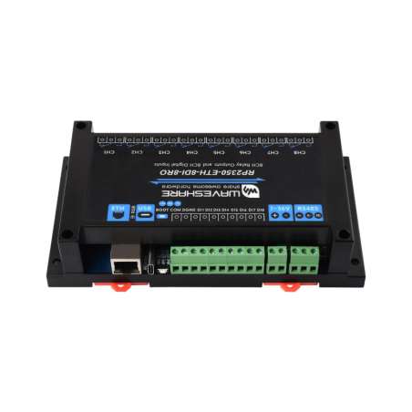 Industrial 8-Channel RP2350 Relay Module,RP2350 Digital Input, RS485,Ethernet Isolation  (WS-32452)